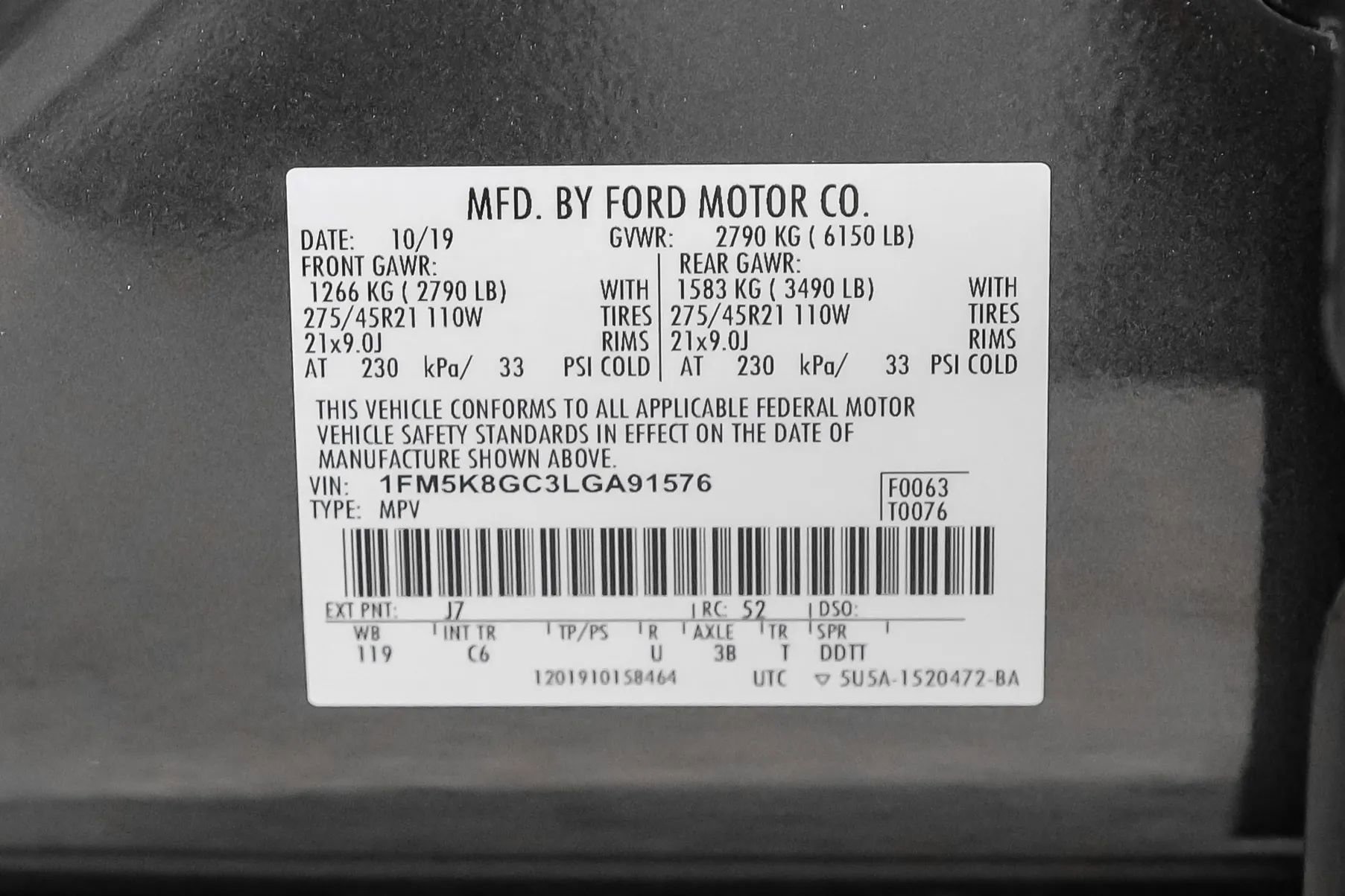 Used 2020 Ford Explorer ST w/ ST Street Pack image 63