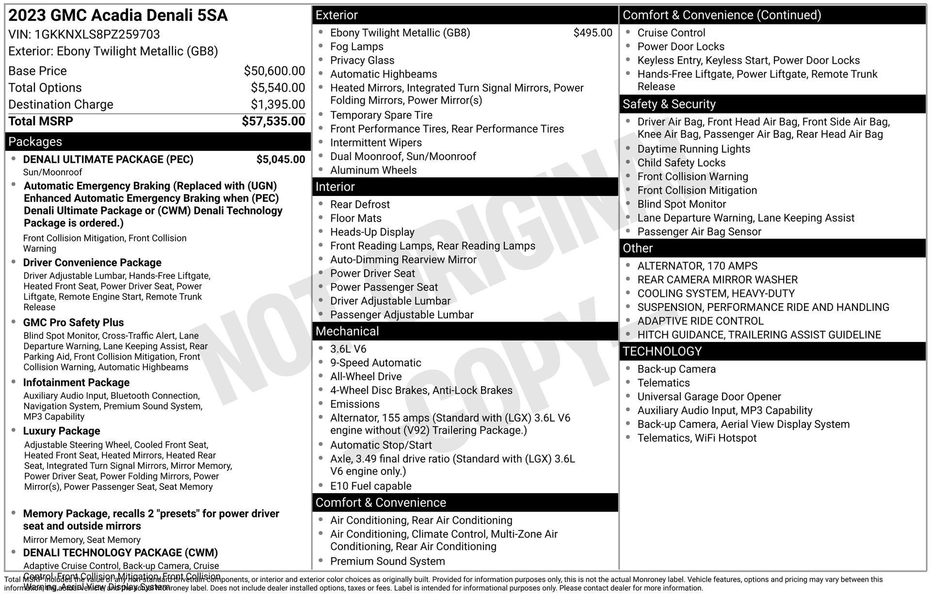 Used 2023 GMC Acadia Denali w/ Denali Ultimate Package image 10