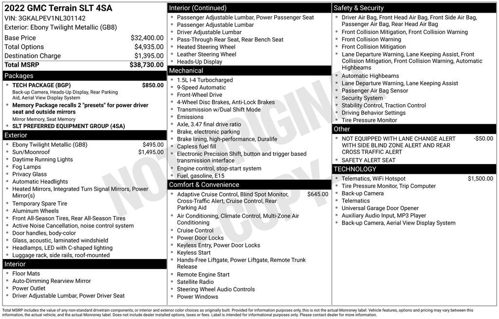 Used 2022 GMC Terrain SLT w/ Tech Package image 14