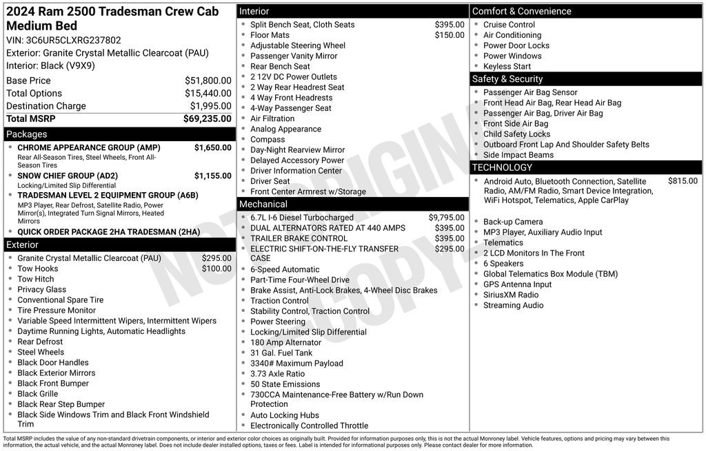 Used 2024 RAM 2500 Tradesman w/ Chrome Appearance Group AWD/4WD image 30