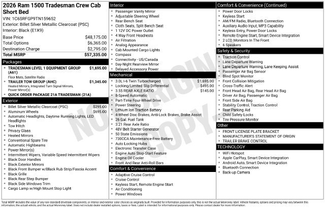 New 2026 RAM 1500 Tradesman AWD/4WD image 34