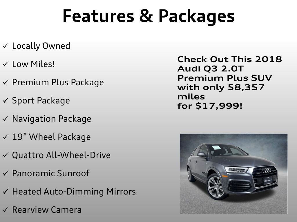 Used 2018 Audi Q3 2.0T Premium Plus w/ Premium Plus Package AWD/4WD image 4