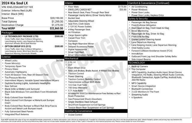 Certified 2024 Kia Soul LX w/ LX Technology Package FWD image 34