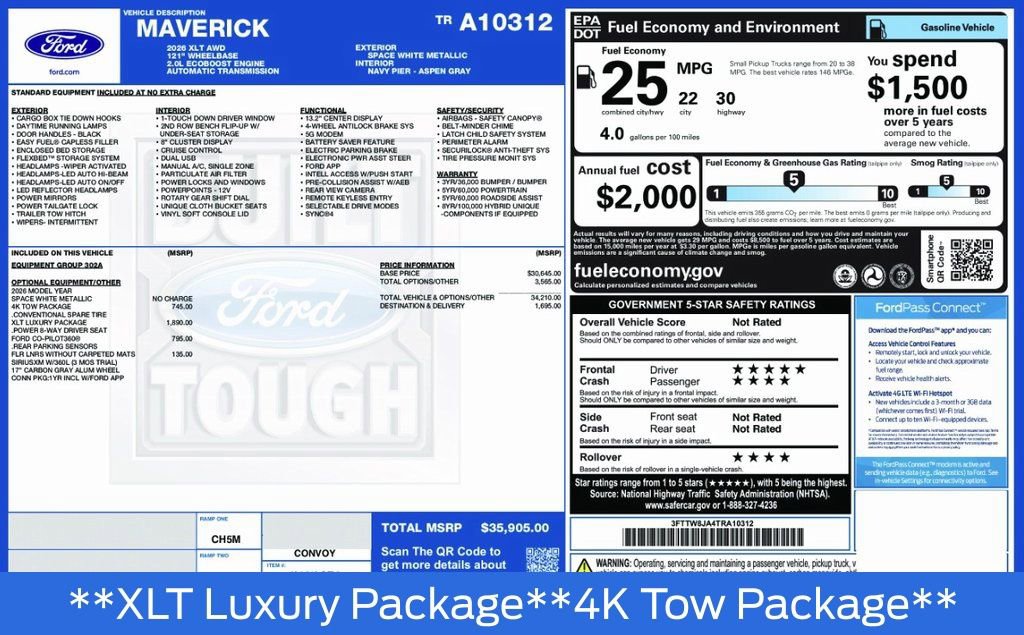 New 2026 Ford Maverick XLT w/ XLT Luxury Package AWD/4WD image 24