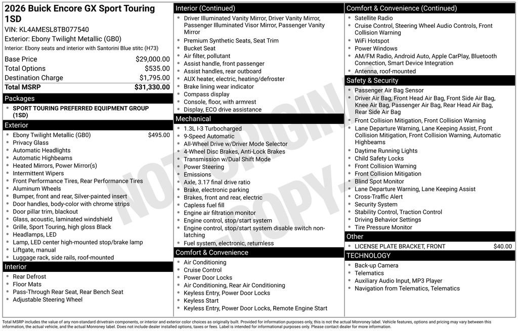 New 2026 Buick Encore GX Sport Touring image 5