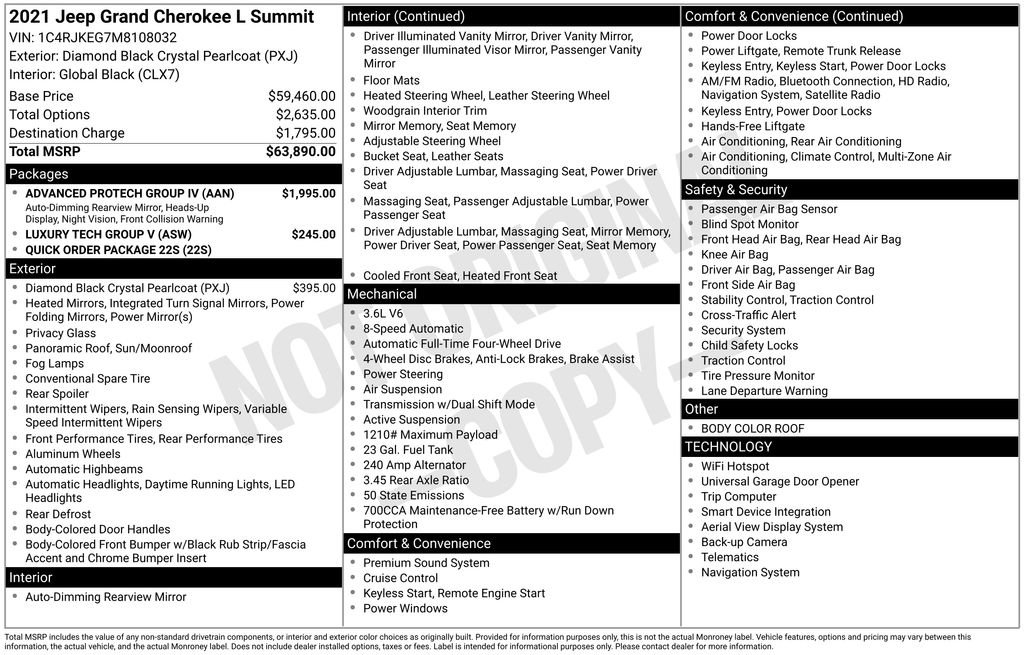 Used 2021 Jeep Grand Cherokee L Summit w/ Advanced Protech Group IV image 15