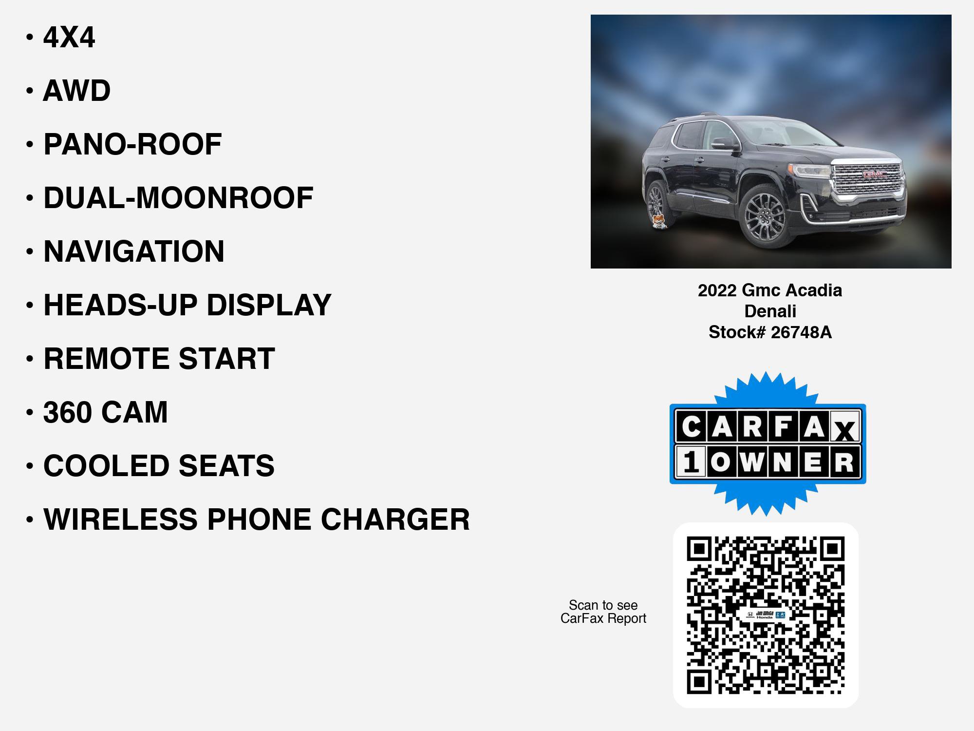 Used 2022 GMC Acadia Denali w/ Black Diamond Edition image 7