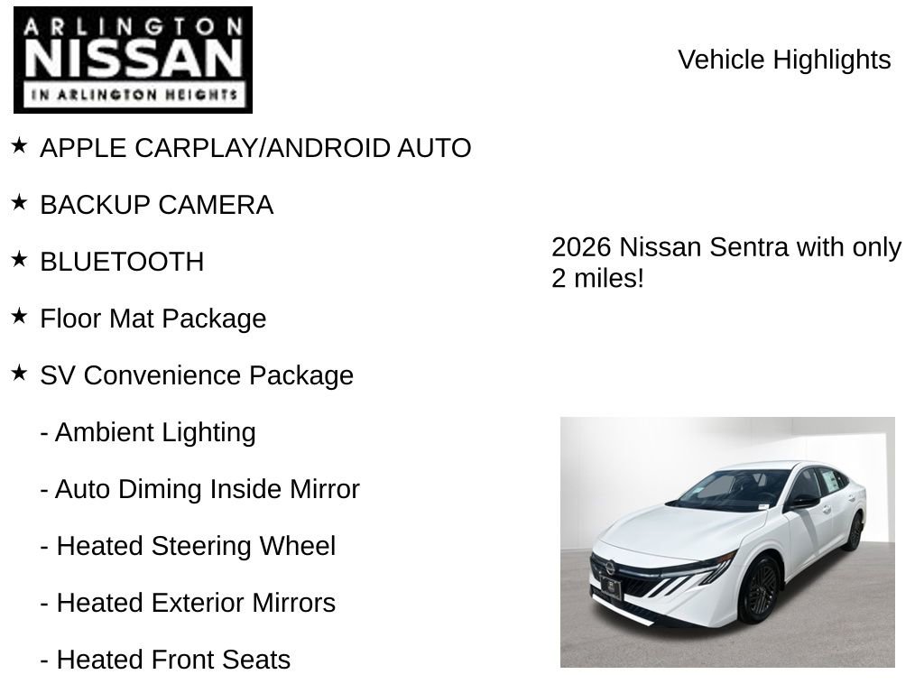 New 2026 Nissan Sentra SV w/ SV Convenience Package FWD image 8