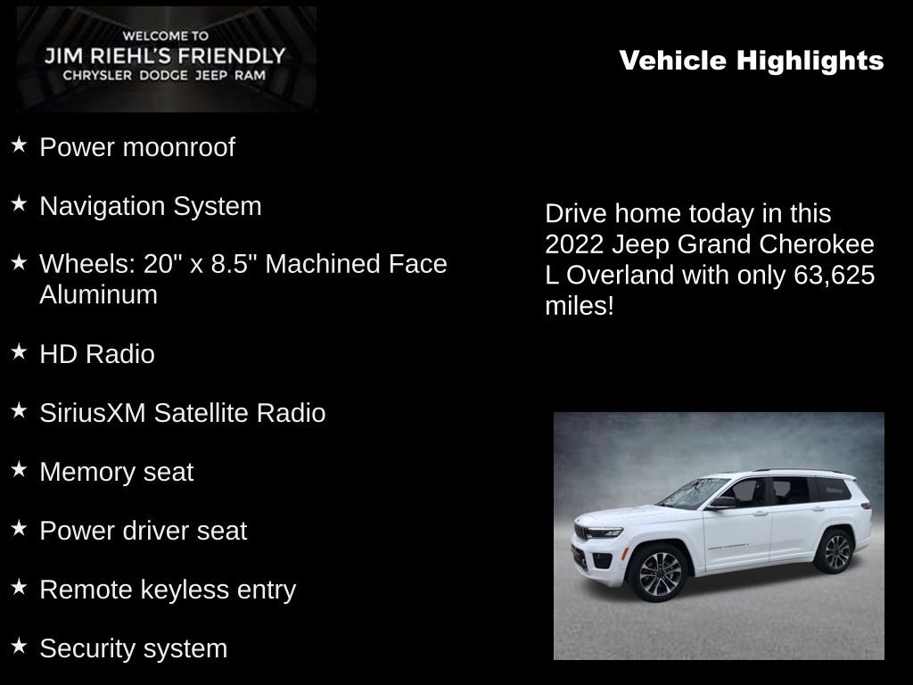 Certified 2022 Jeep Grand Cherokee L Overland w/ Luxury Tech Group IV image 5