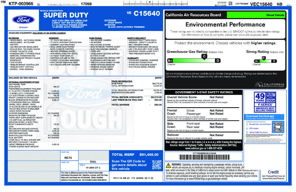 New 2027 Ford F250 Lariat w/ Black Appearance Package AWD/4WD image 5