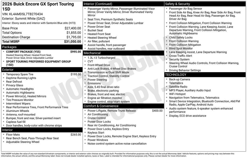 New 2026 Buick Encore GX Sport Touring w/ Comfort Package FWD image 25