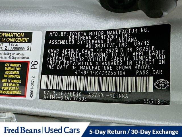 Used 2012 Toyota Camry LE FWD image 36