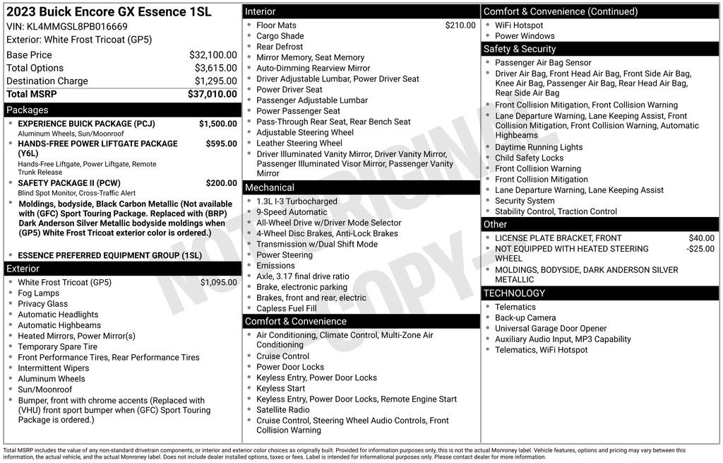 Used 2023 Buick Encore GX Essence w/ Experience Buick Package AWD/4WD image 38