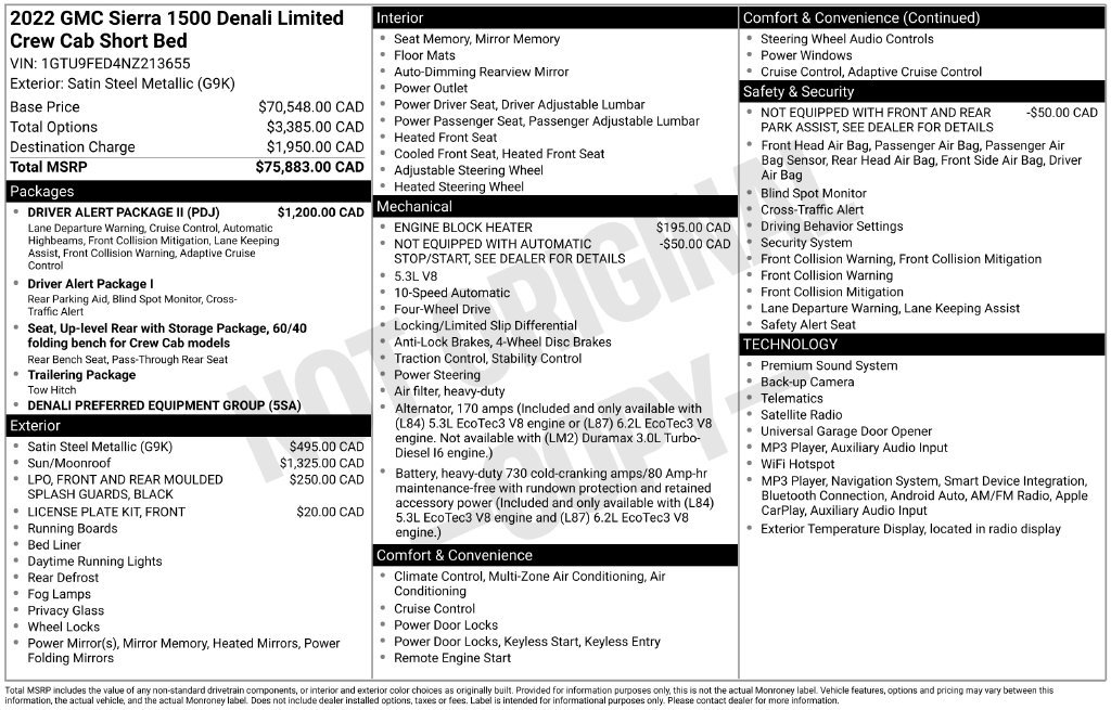 Used 2022 GMC Sierra 1500 Denali w/ Driver Alert Package II AWD/4WD image 12