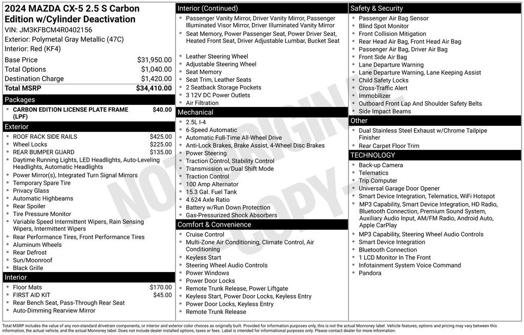Used 2024 MAZDA CX-5 Carbon Edition AWD/4WD image 11