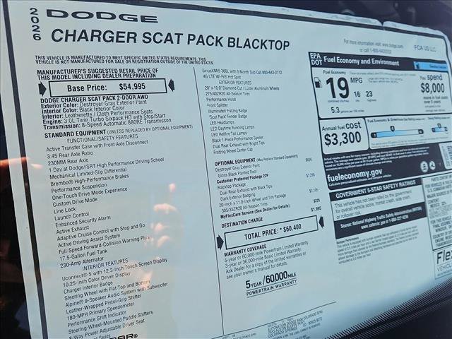 New 2026 Dodge Charger Scat Pack w/ Blacktop Package AWD/4WD image 18