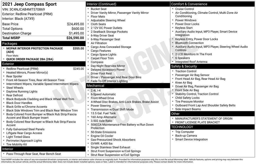 Used 2021 Jeep Compass Sport image 6