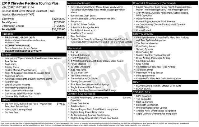 Used 2018 Chrysler Pacifica Touring Plus w/ Tire & Wheel Group FWD image 5