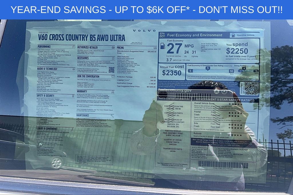 New 2025 Volvo V60 B5 Cross Country Ultra w/ Protection Package Premier image 31