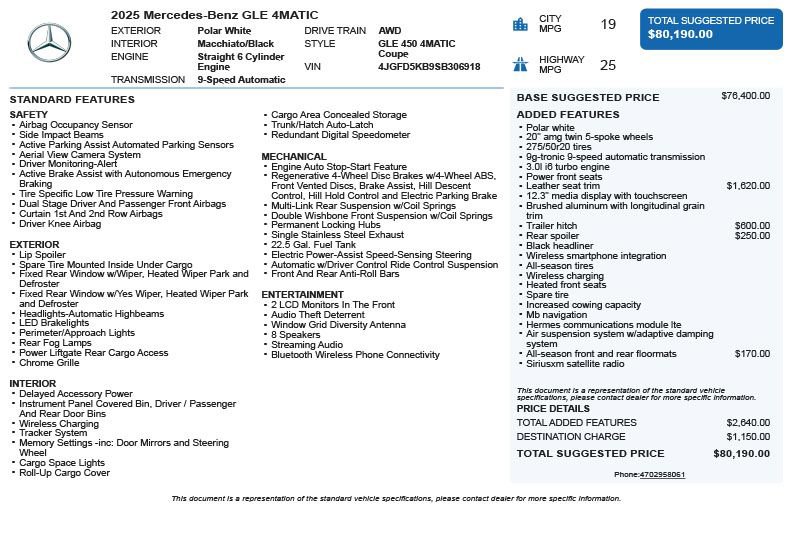 Used 2025 Mercedes-Benz GLE 450 4MATIC Coupe w/ Night Package image 3