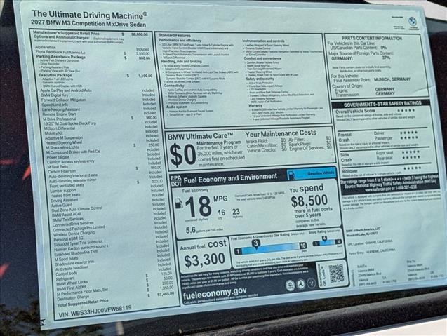 New 2027 BMW M3 Competition w/ Executive Package AWD/4WD image 18