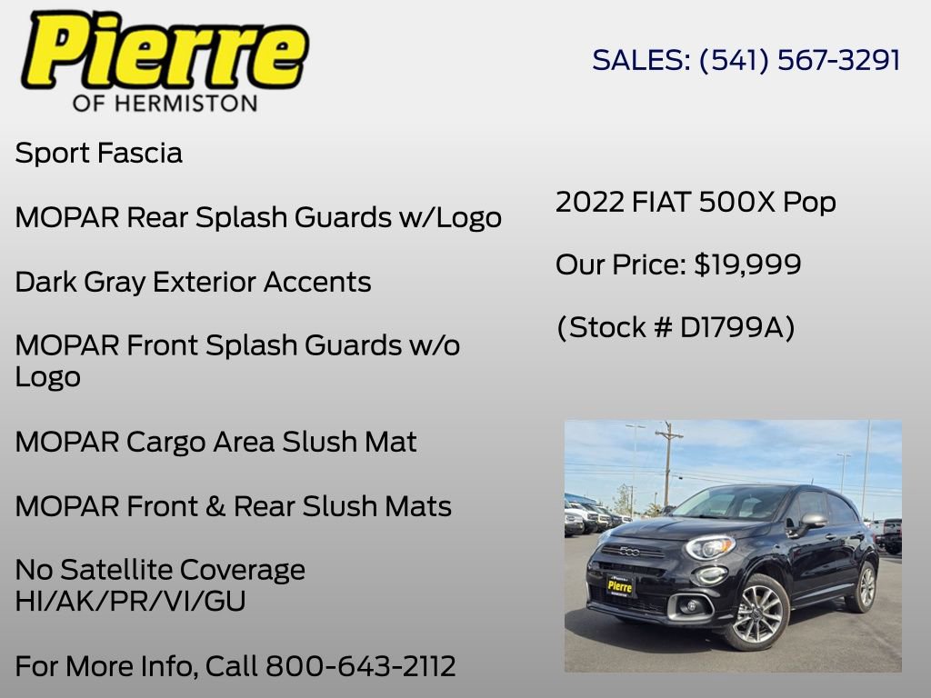 Used 2022 FIAT 500X Pop w/ Sport Appearance Package image 30