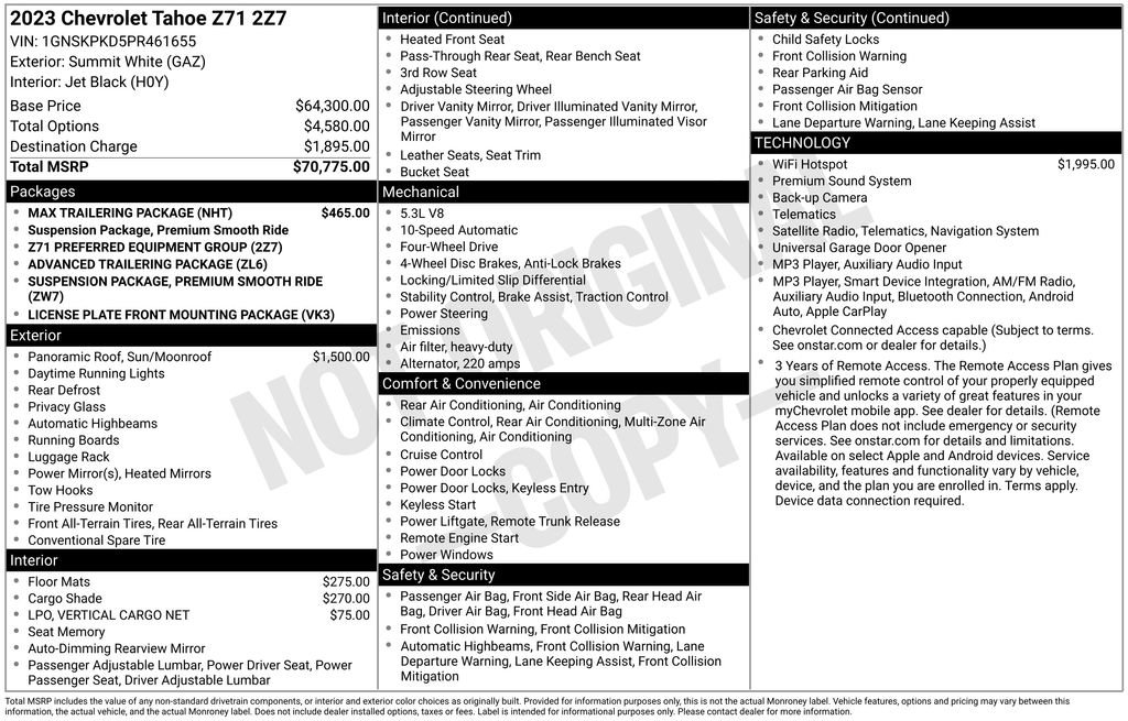 Used 2023 Chevrolet Tahoe Z71 w/ Max Trailering Package AWD/4WD image 37