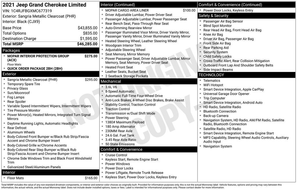 Certified 2021 Jeep Grand Cherokee Limited AWD/4WD image 44
