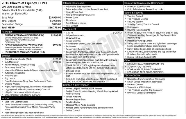 Used 2015 Chevrolet Equinox LT w/ Chrome Appearance Package image 53