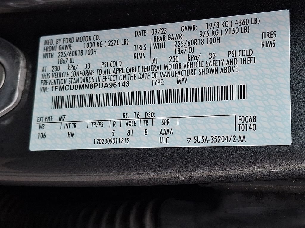 Certified 2023 Ford Escape ST-Line w/ Tech Pack #1 FWD image 27