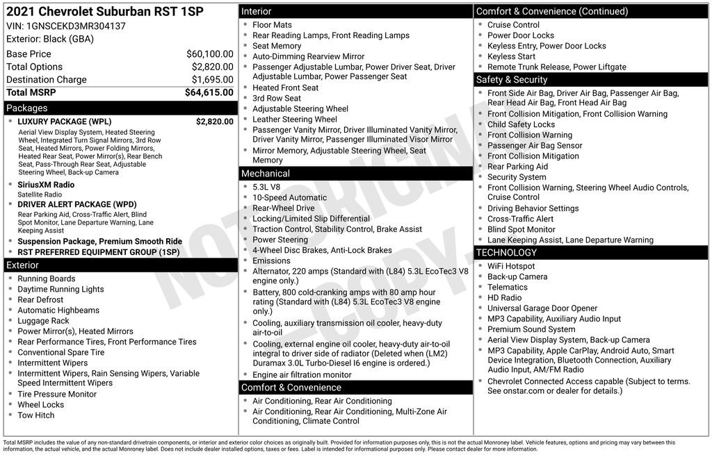 Used 2021 Chevrolet Suburban RST w/ Luxury Package RWD image 36