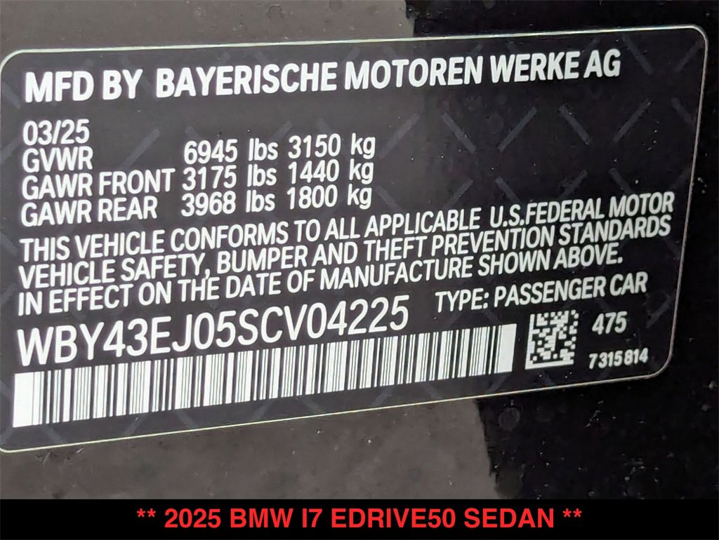 New 2025 BMW i7 eDrive50 w/ M Sport Package image 31