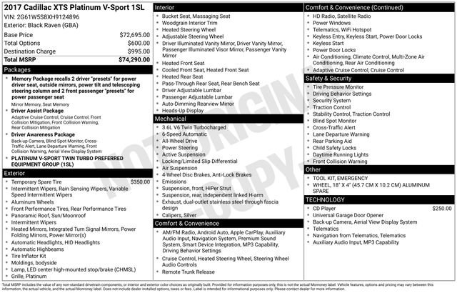 Used 2017 Cadillac XTS Vsport Platinum image 40