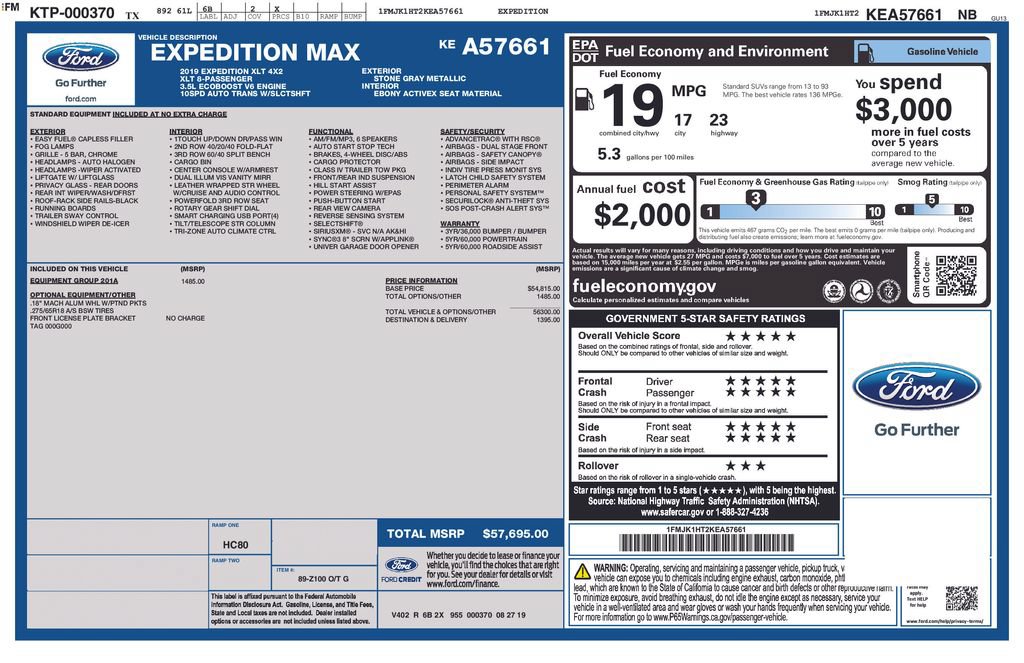 Used 2019 Ford Expedition Max XLT w/ Equipment Group 201A RWD image 2