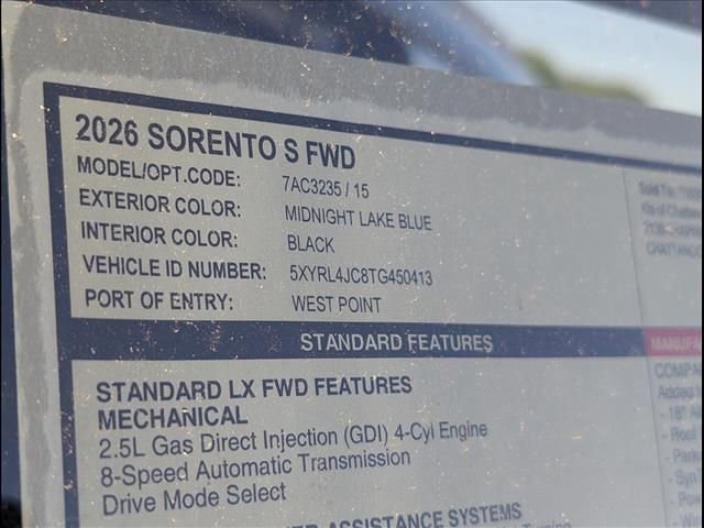 New 2026 Kia Sorento S image 14