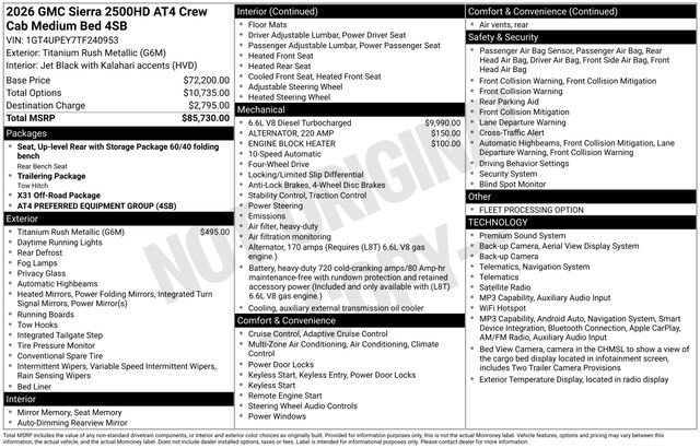 Certified 2026 GMC Sierra 2500 AT4 AWD/4WD image 47