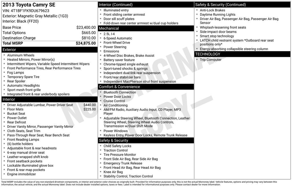 Used 2013 Toyota Camry SE image 12
