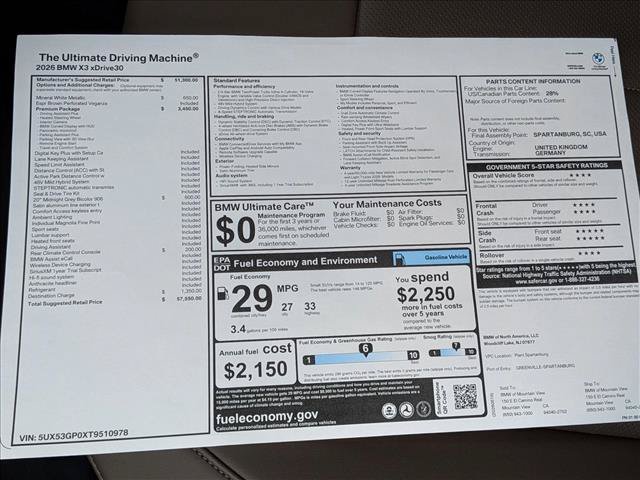 New 2026 BMW X3 xDrive30i w/ Premium Package AWD/4WD image 20