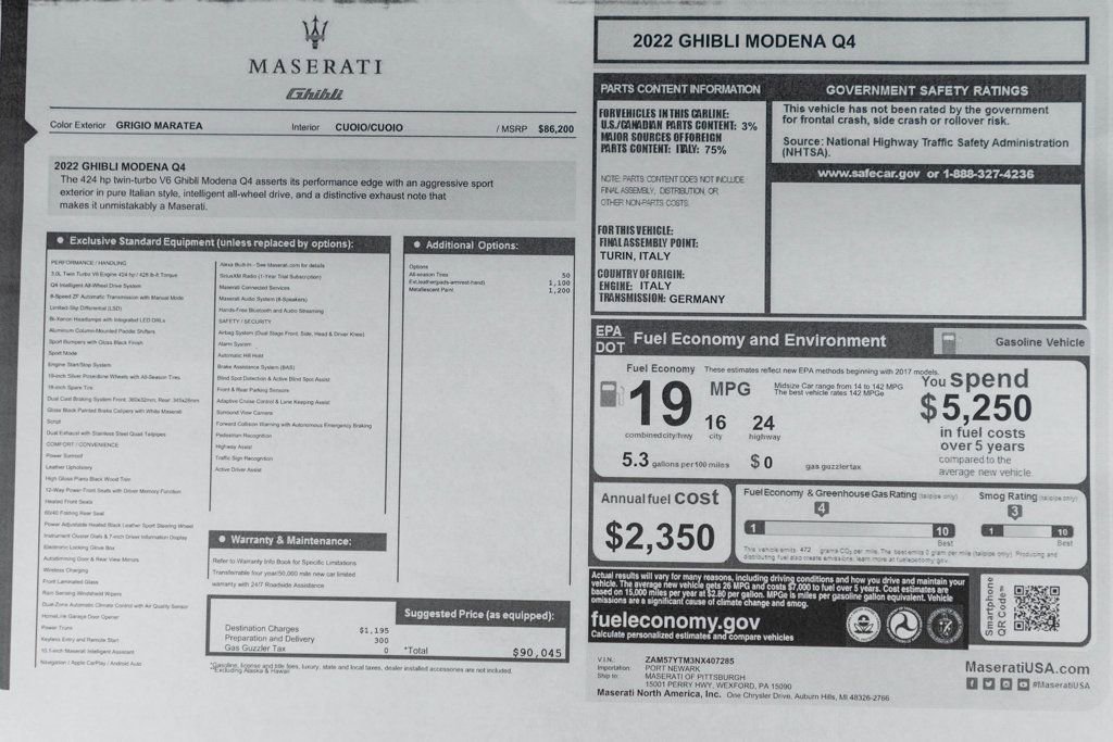 Used 2022 Maserati Ghibli Modena Q4 image 49