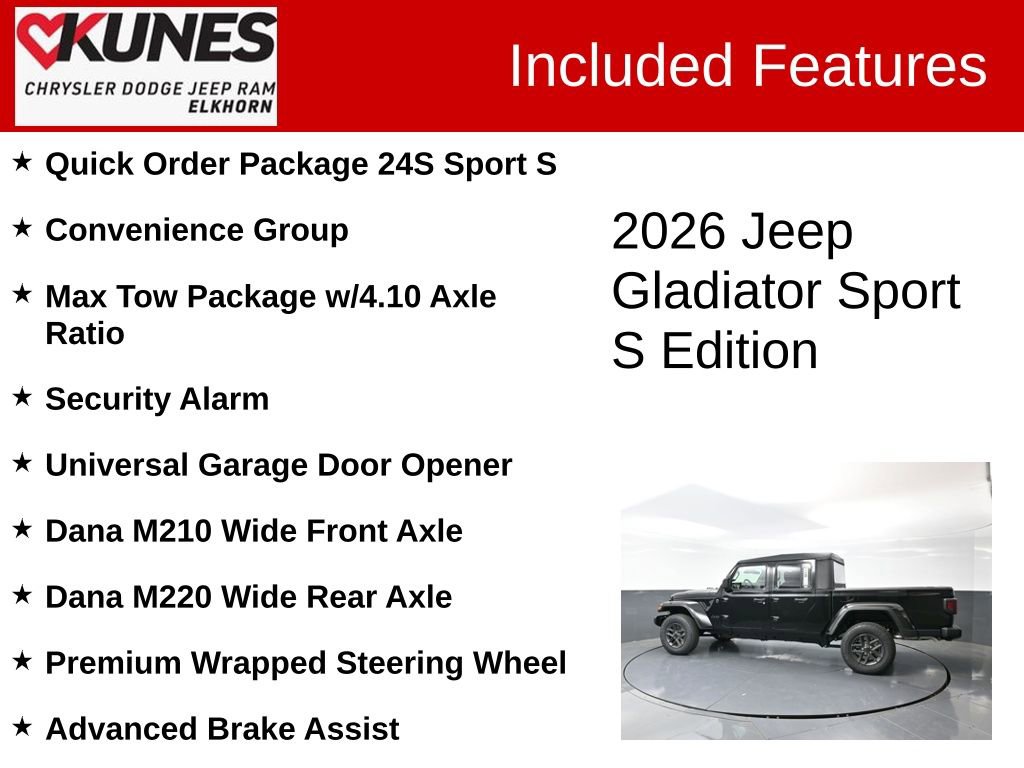 New 2026 Jeep Gladiator Sport image 3