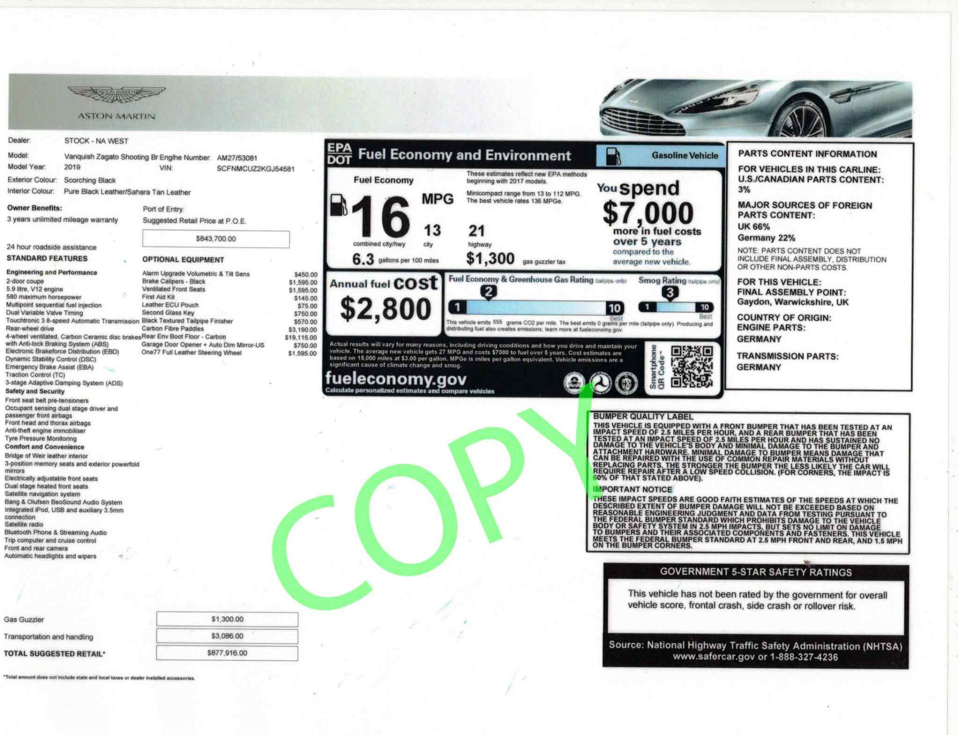 Used 2019 Aston Martin Vanquish Zagato image 22