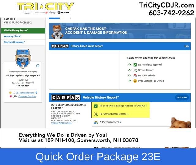 Used 2017 Jeep Grand Cherokee Laredo w/ Quick Order Package 23E image 2