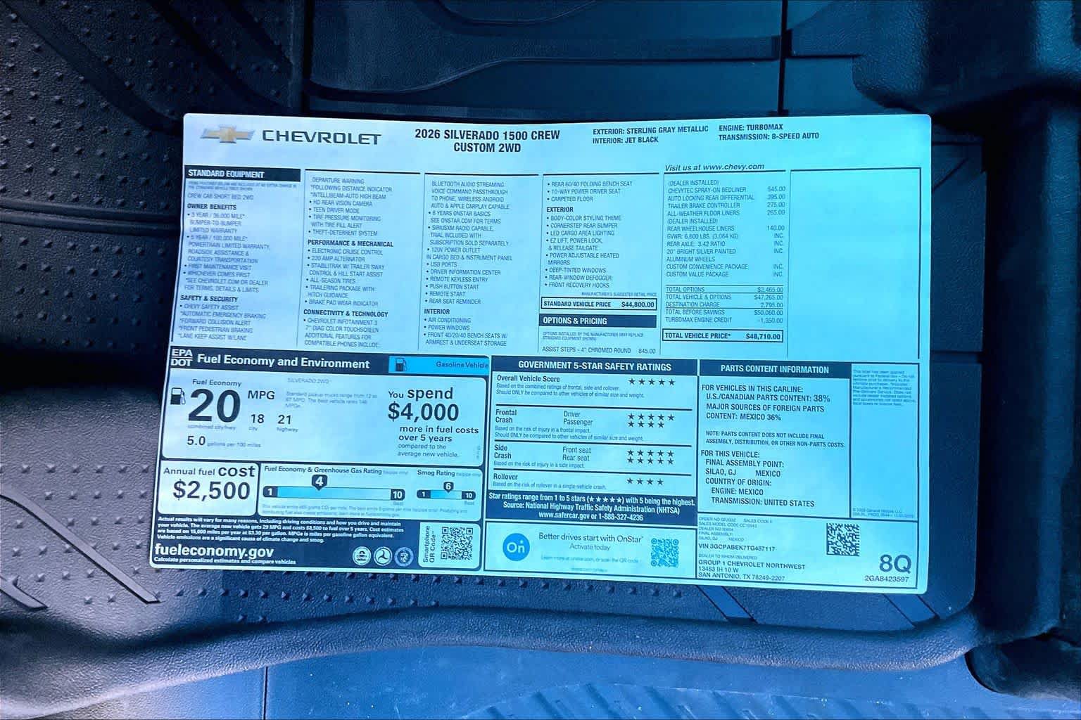 New 2026 Chevrolet Silverado 1500 Custom RWD image 20