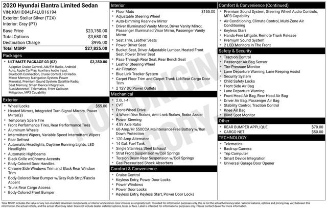Used 2020 Hyundai Elantra Limited w/ Ultimate Package 03 FWD image 24