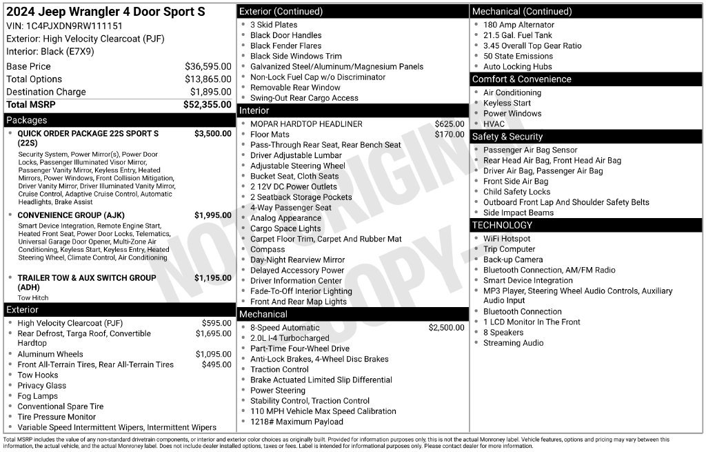 Used 2024 Jeep Wrangler Unlimited Sport AWD/4WD image 33
