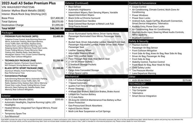 Used 2023 Audi A3 2.0T Premium Plus w/ Premium Plus Package image 54