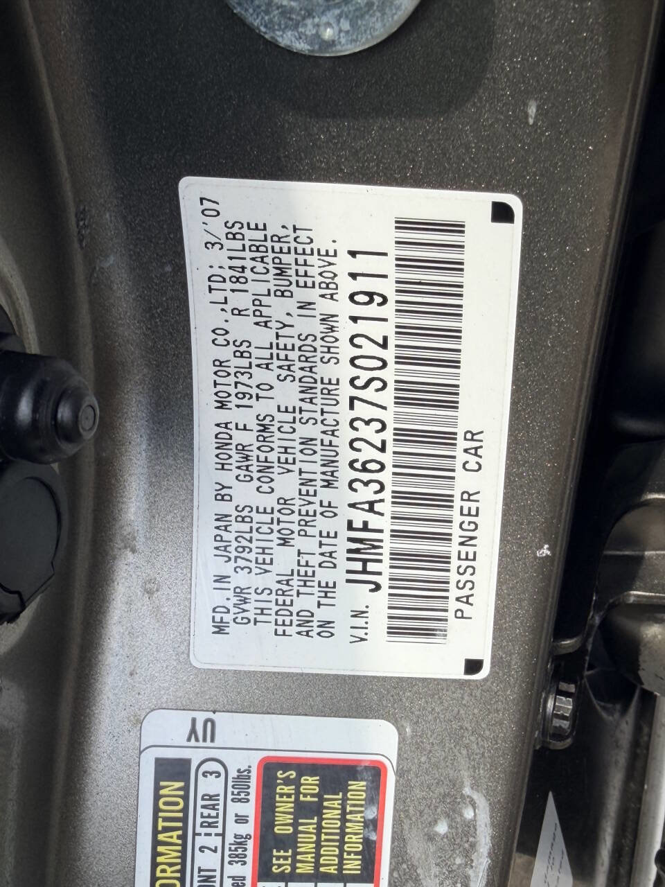 Used 2007 Honda Civic Hybrid Sedan image 9