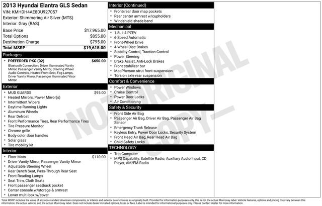 Used 2013 Hyundai Elantra GLS w/ Preferred Pkg FWD image 5
