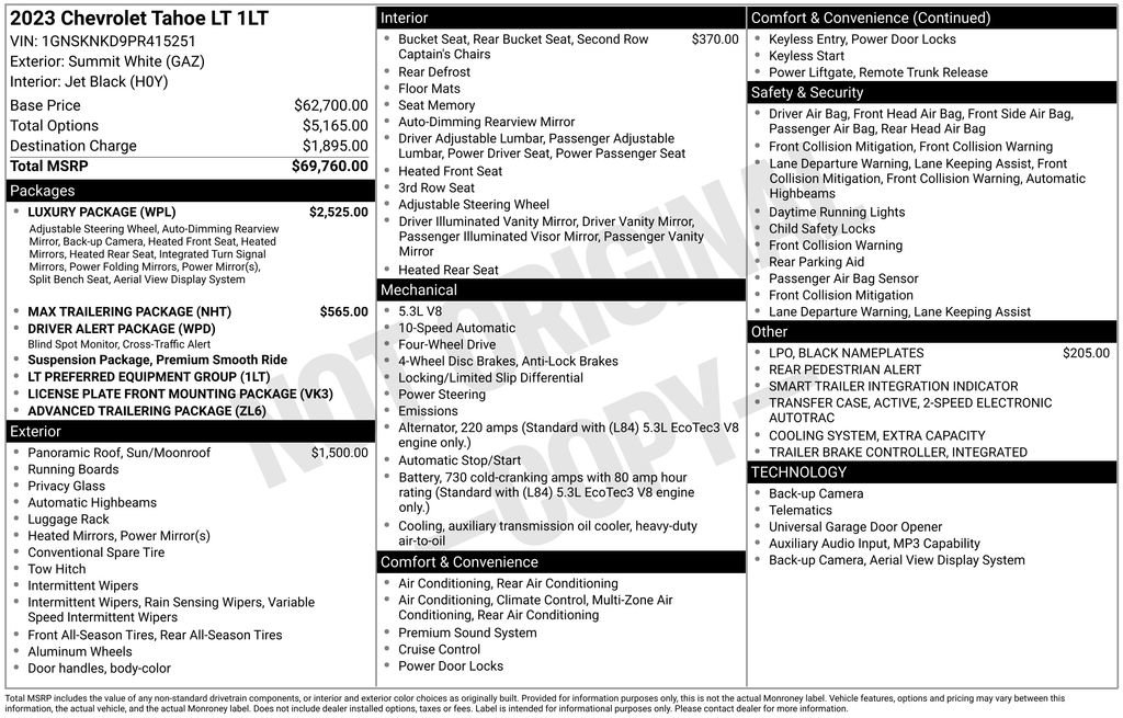 Certified 2023 Chevrolet Tahoe LT w/ Luxury Package AWD/4WD image 5