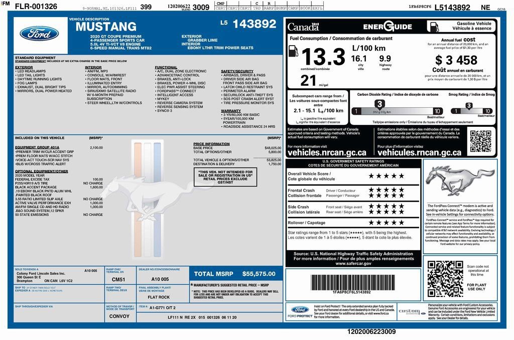 Used 2020 Ford Mustang GT Premium w/ Equipment Group 401A image 5